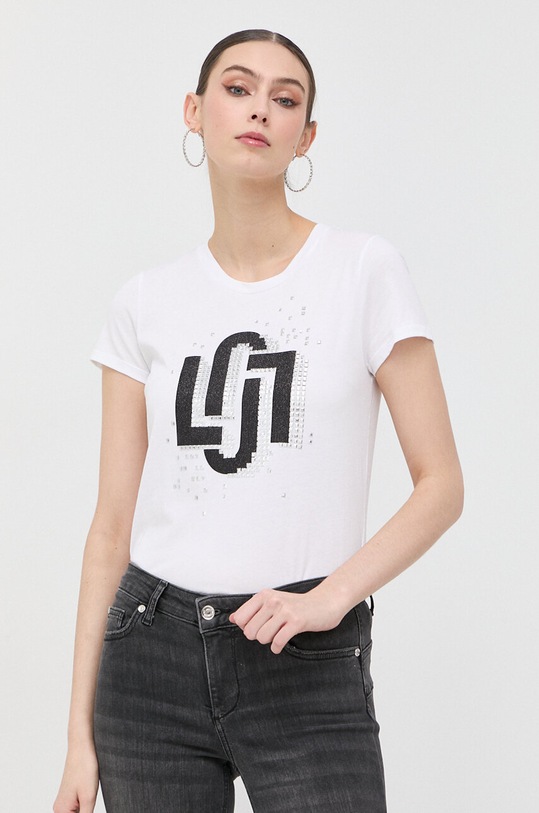Liu Jo t-shirt bawełniany biały CA3396.J5003