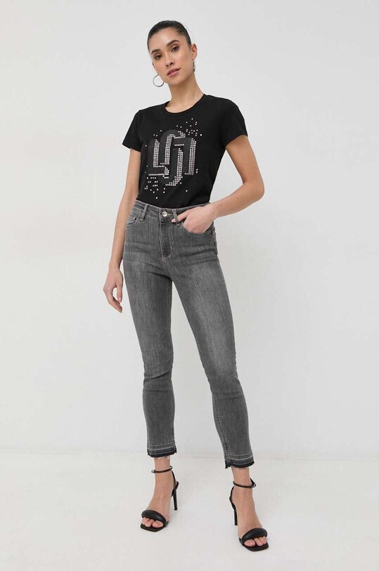 Liu Jo t-shirt bawełniany CA3396.J5003 czarny SS23