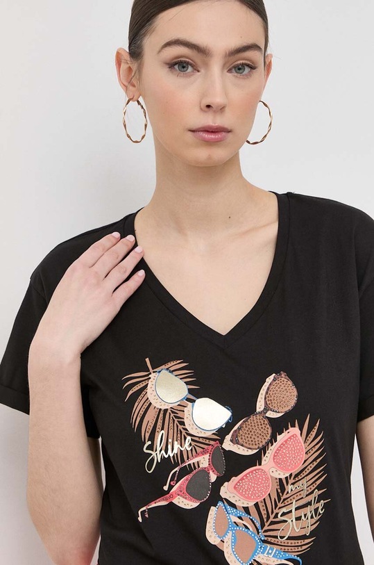 Bavlněné tričko Liu Jo černá WA3287.J5923