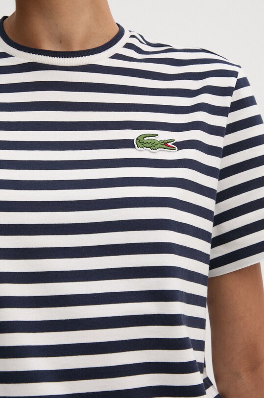 Βαμβακερό μπλουζάκι Lacoste TF2594 σκούρο μπλε