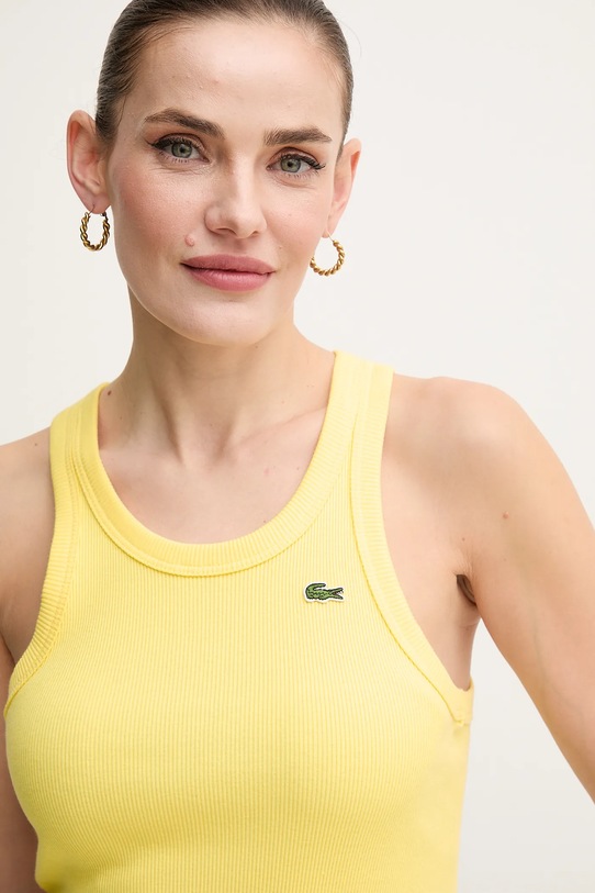 Odzież Lacoste top bawełniany TF5388 żółty