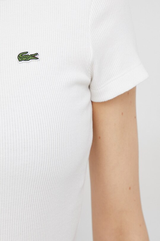 Βαμβακερό μπλουζάκι Lacoste TF5538 λευκό