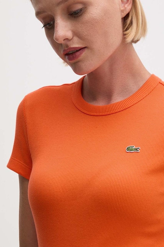 Bavlněné tričko Lacoste TF5538 oranžová AW25