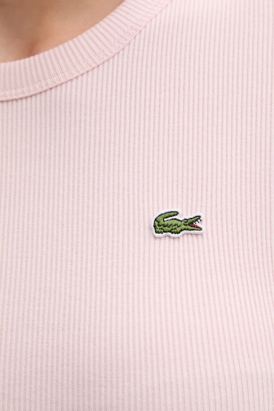 Бавовняна футболка Lacoste TF5538 рожевий
