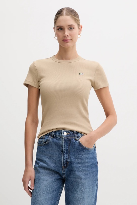 Lacoste t-shirt in cotone beige TF5538