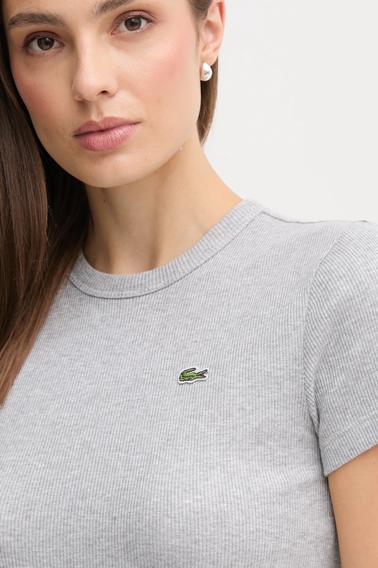 Хлопковая футболка Lacoste серый TF5538