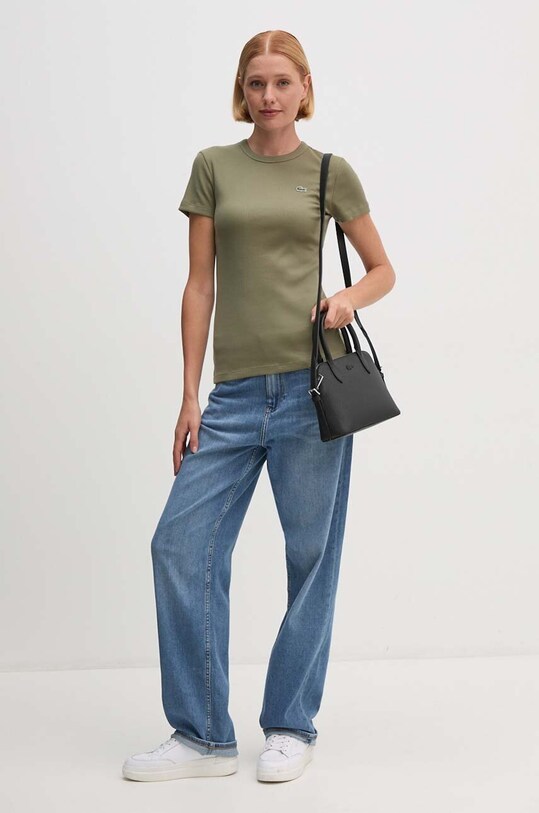 Хлопковая футболка Lacoste TF5538 зелёный SS25