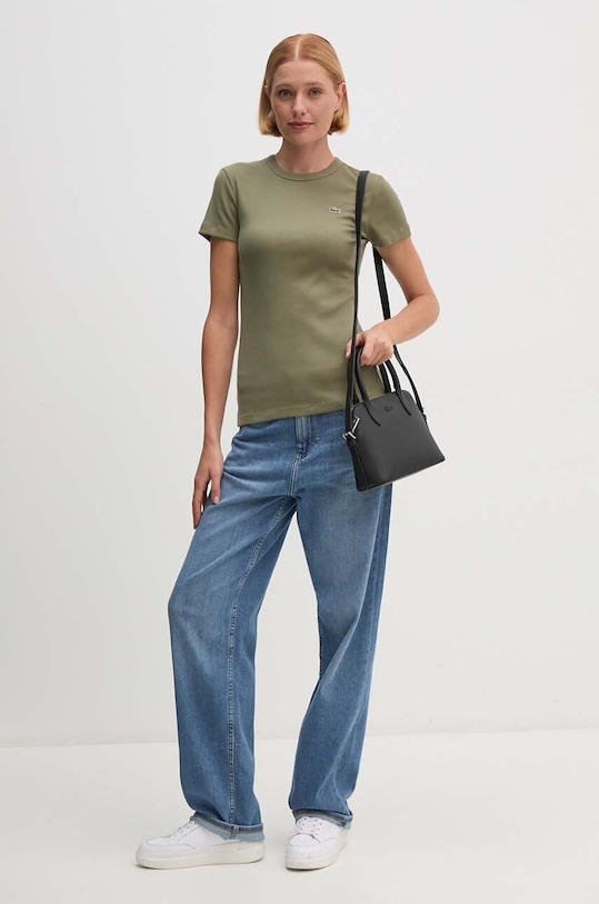 Lacoste t-shirt bawełniany TF5538 zielony AW25