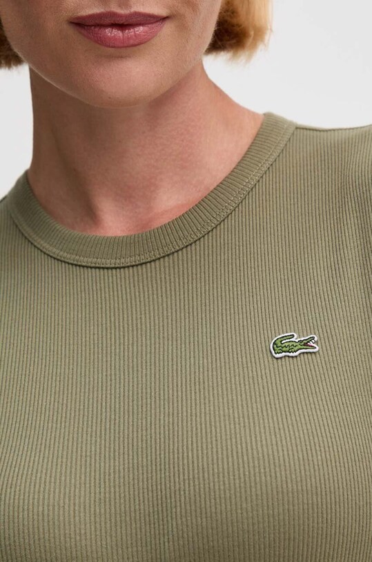 Хлопковая футболка Lacoste TF5538 зелёный