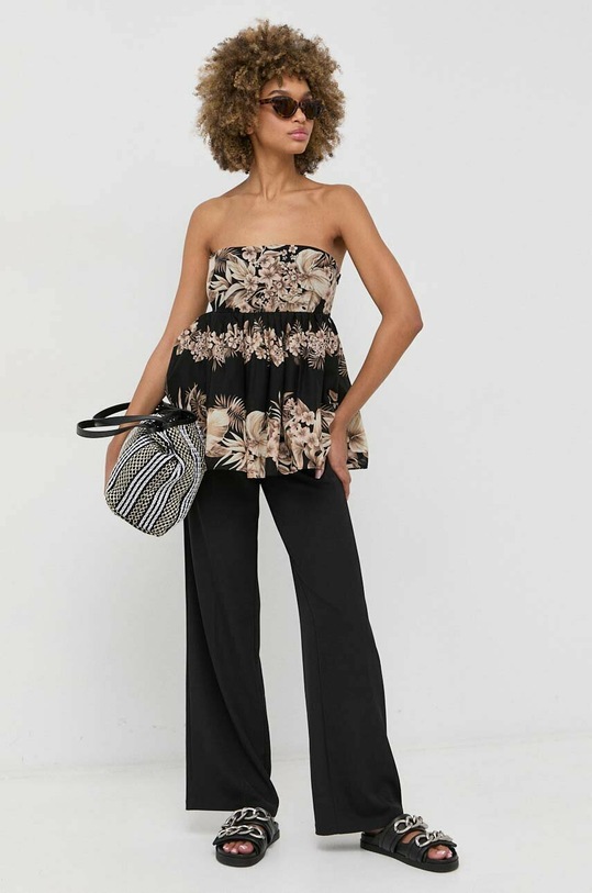 Twinset bluzka bawełniana 231TT2456 czarny SS23