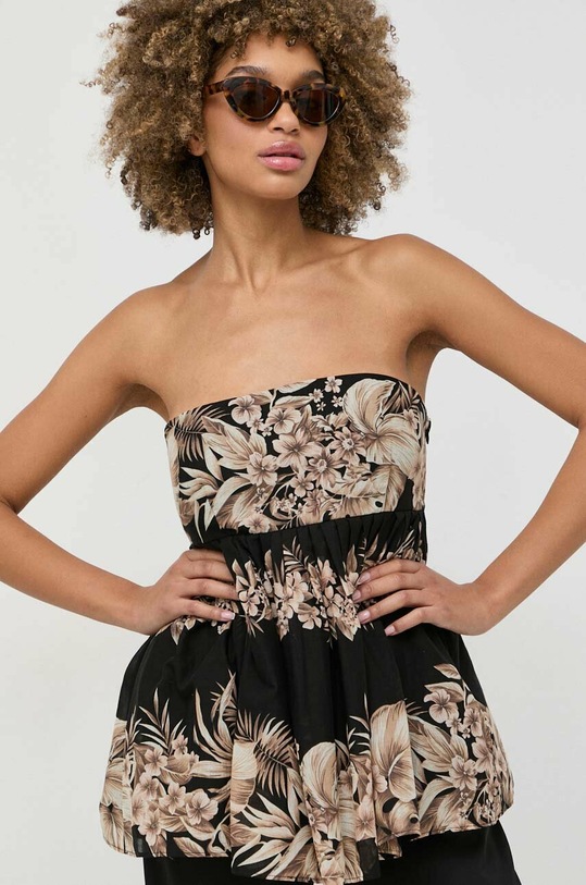 Twinset bluzka bawełniana czarny 231TT2456