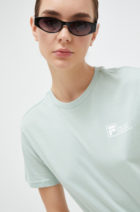 Fila t-shirt bawełniany bawełna turkusowy FAW0450