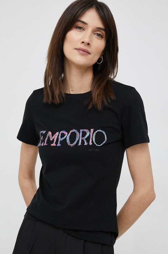Tričko Emporio Armani nášivka černá 3R2T7B.2J07Z