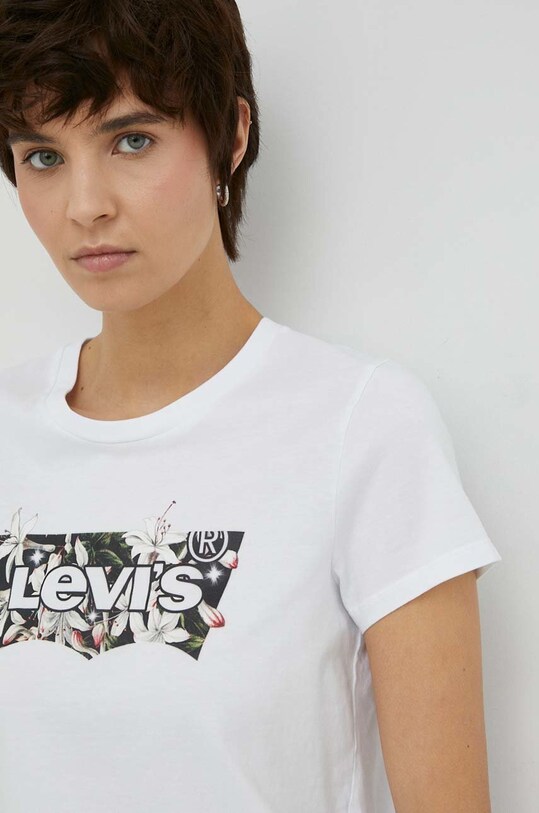 Βαμβακερό μπλουζάκι Levi's λευκό 17369.2033