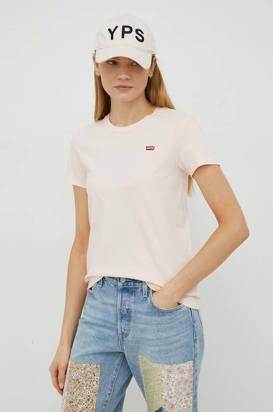 Βαμβακερό μπλουζάκι Levi's ροζ 39185.0209