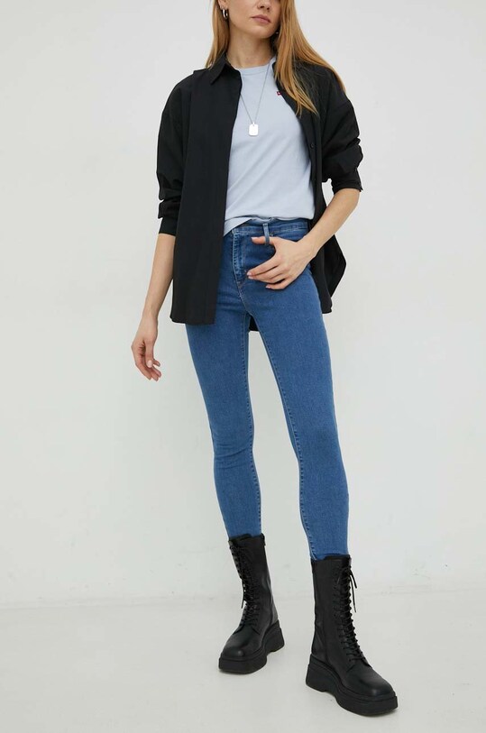 Βαμβακερό μπλουζάκι Levi's 39185.0210 μπλε SS23