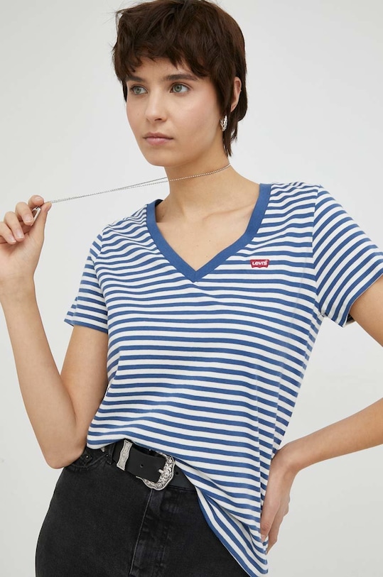 Памучна тениска Levi's стандартна син 85341.0043