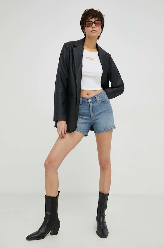 Βαμβακερό μπλουζάκι Levi's A3523.0014 λευκό SS23