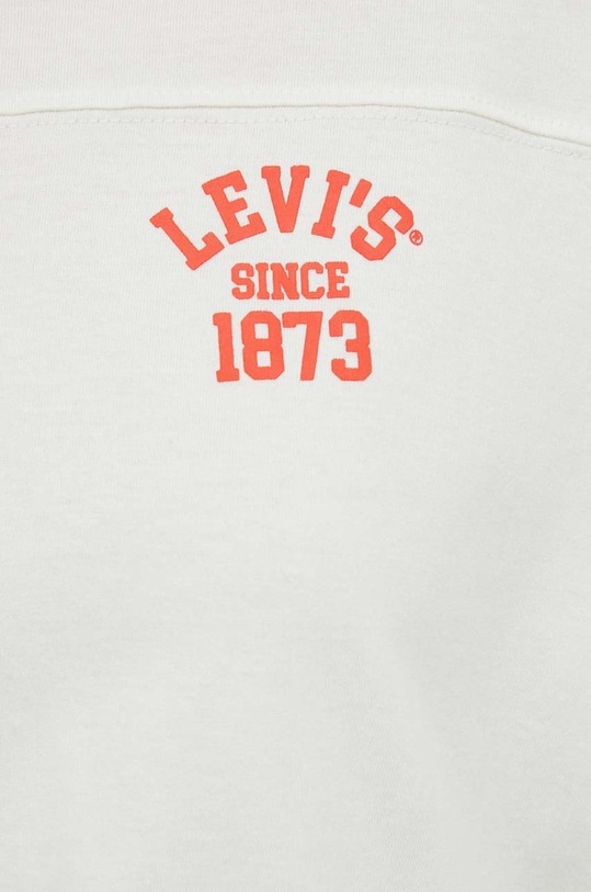Βαμβακερή μπλούζα με μακριά μανίκια Levi's A4929.0000 λευκό