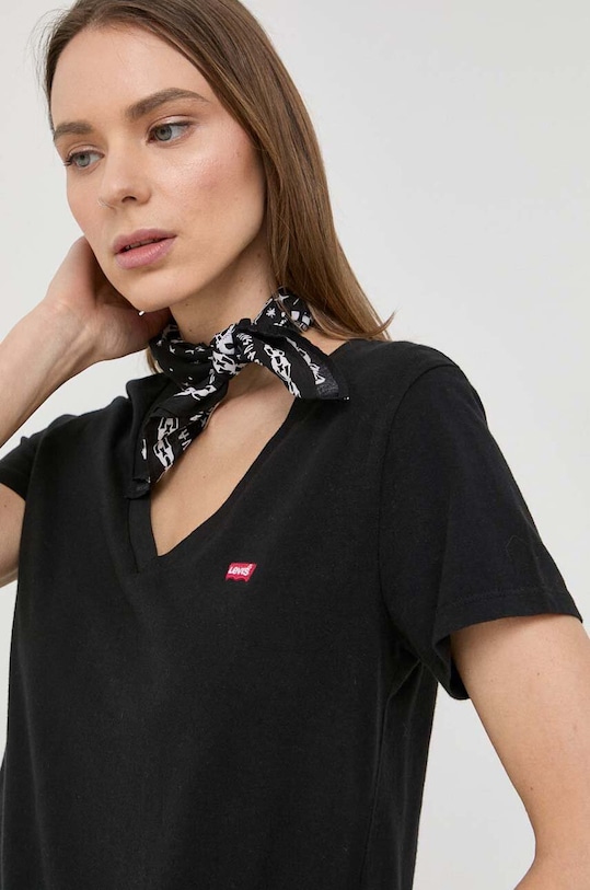 Βαμβακερό μπλουζάκι Levi's 2-pack κανονικό μαύρο A3624.0003