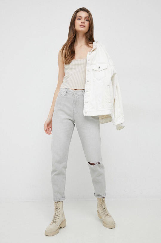 Top Calvin Klein Jeans J20J221009.PPYX μπεζ SS23