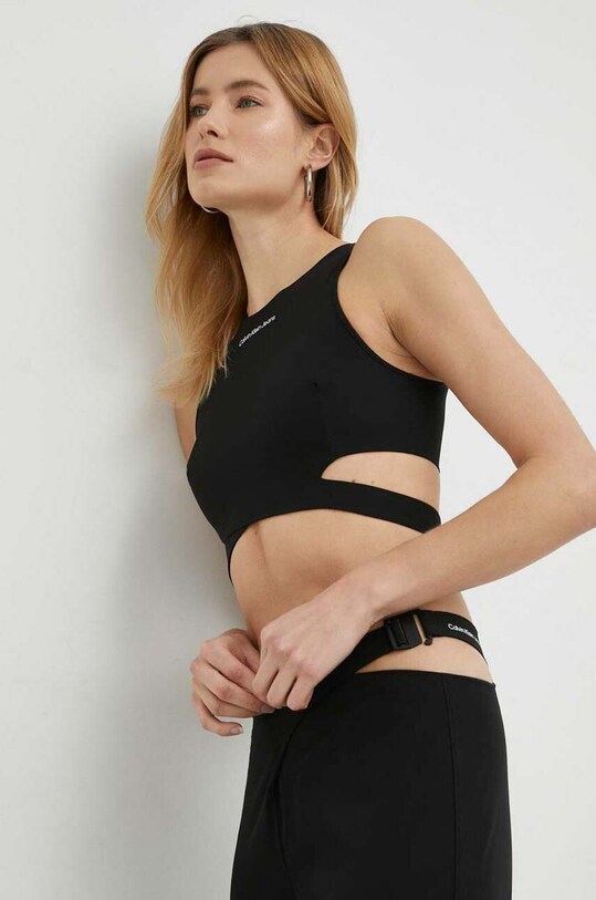 Top Calvin Klein Jeans slim černá J20J221068.PPYX