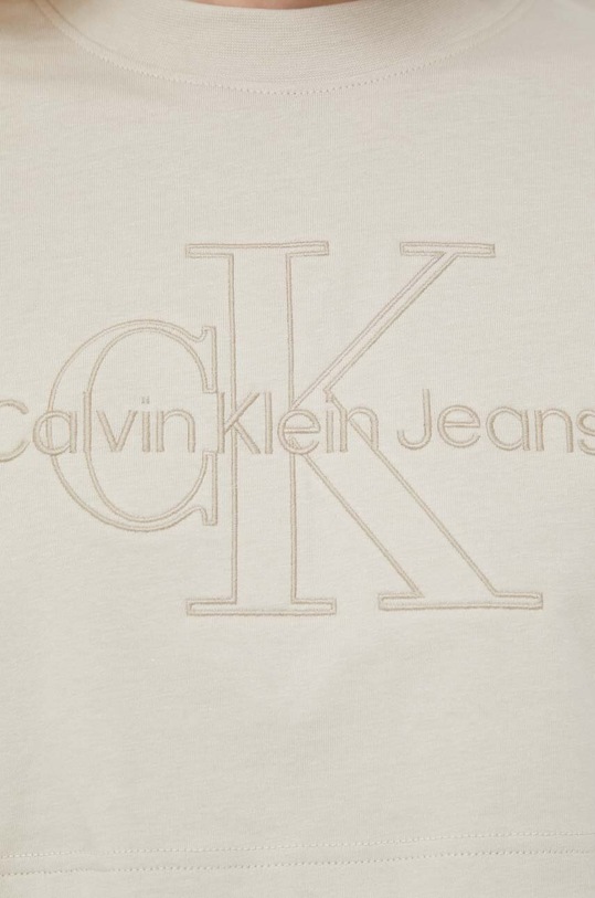 Bavlnené tričko Calvin Klein Jeans J20J221048.PPYX béžová