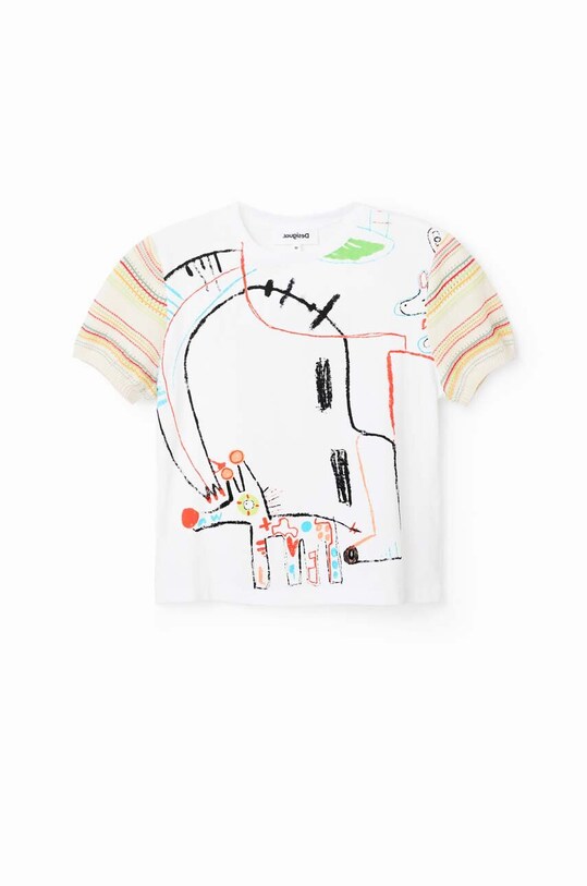 Pamučna majica Desigual 23SWTKBO bež