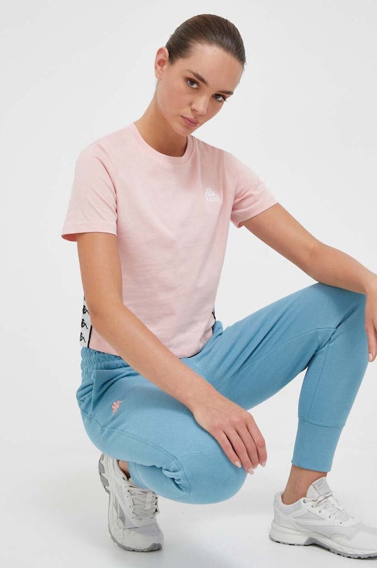 Ρούχα Βαμβακερό μπλουζάκι Kappa 313021 ροζ