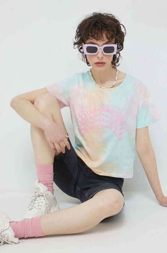 Billabong t-shirt bawełniany nadruk multicolor EBJZT00135