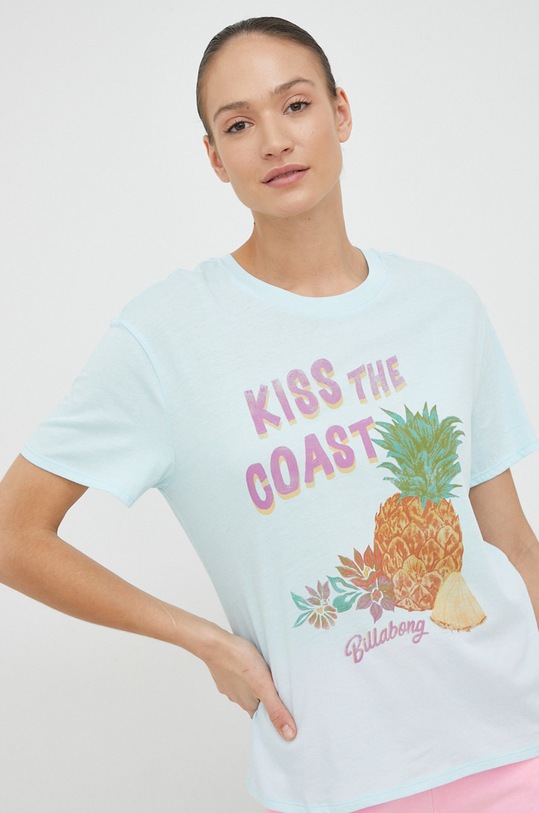 Billabong t-shirt bawełniany nadruk niebieski EBJZT00120