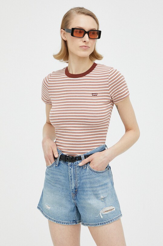 Levi's t-shirt bawełniany wzorzyste różowy 37697.0055