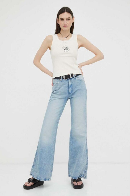 Levi's top z domieszką lnu A4931.0000 beżowy SS23