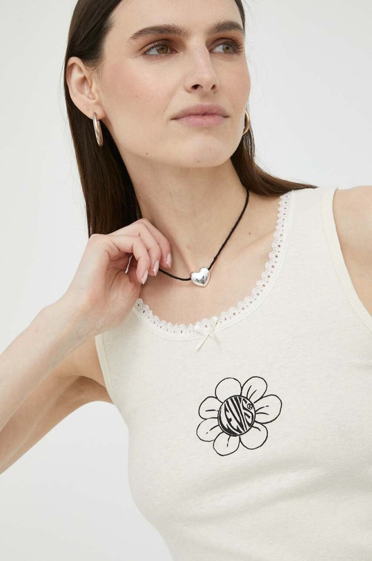 Levi's top z domieszką lnu beżowy A4931.0000