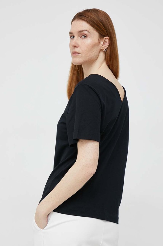 Odzież Sisley t-shirt bawełniany 3LANW4002.100 czarny