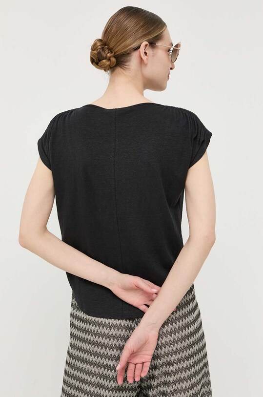 Oblečenie Ľanové tričko Max Mara Leisure 2339411336600 čierna