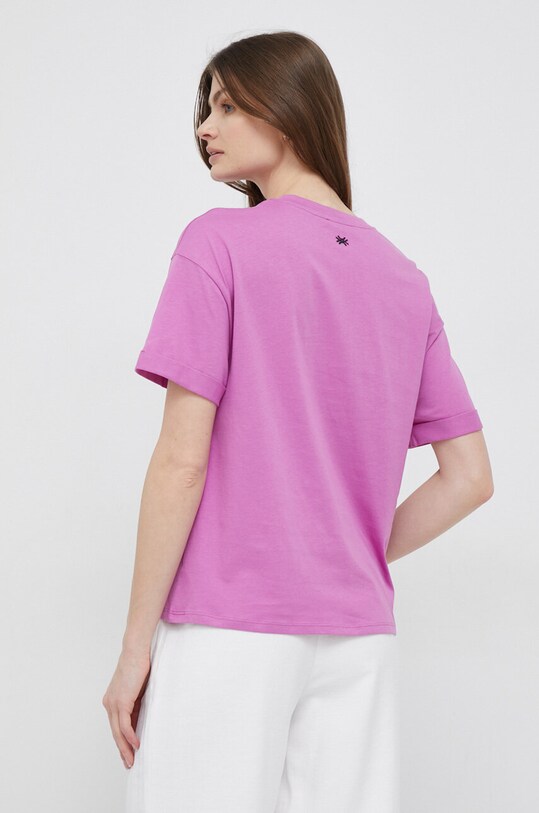 Ρούχα Βαμβακερό μπλουζάκι United Colors of Benetton 3096D103G.0K9 μωβ