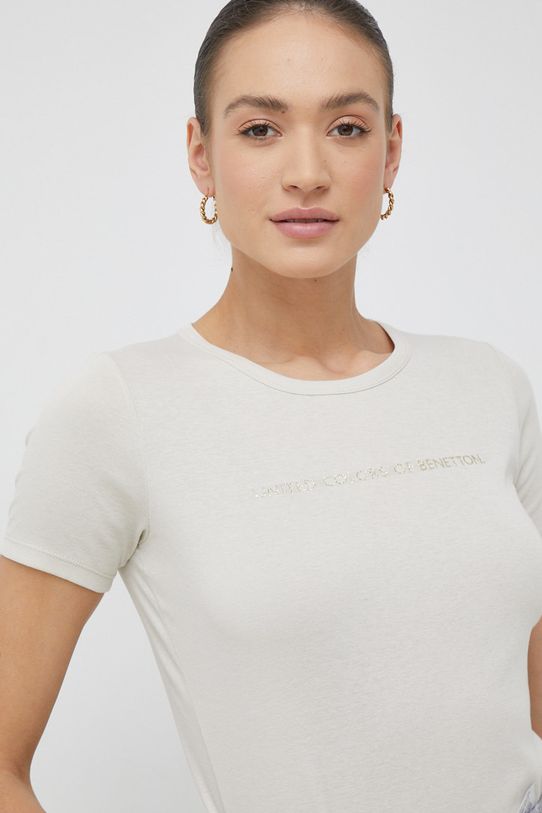Pamučna majica United Colors of Benetton pamuk bež 3GA2E16A2.152..