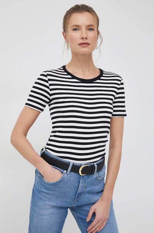 United Colors of Benetton t-shirt bawełniany wzorzyste czarny 3OA6E16A0.700..