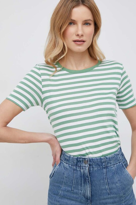 Βαμβακερό μπλουζάκι United Colors of Benetton με μοτίβο πράσινο 3OA6E16A0.8K7