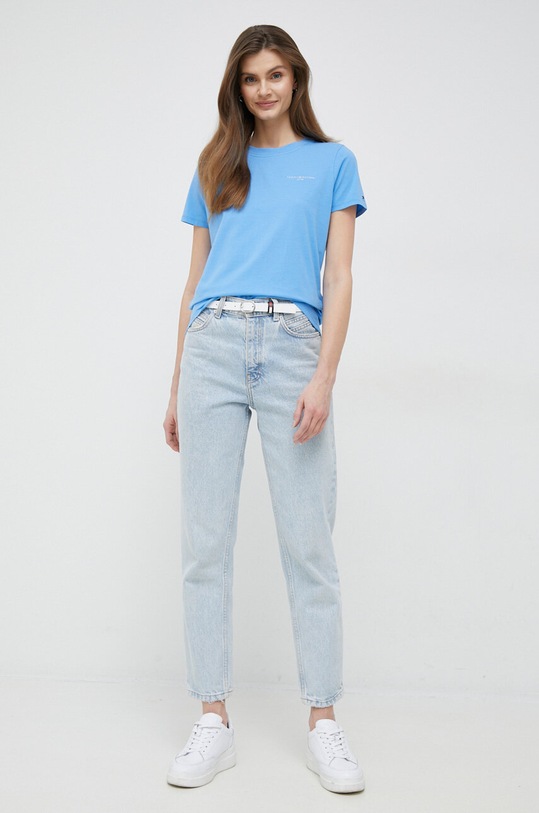 Tommy Hilfiger tricou WW0WW37877.PPYX albastru SS24