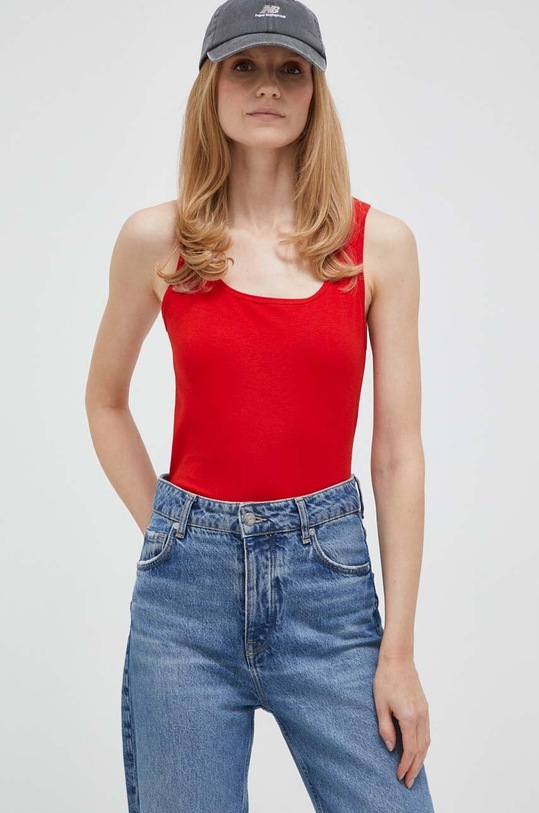 United Colors of Benetton top czerwony 3Z1RDH00L.2H7