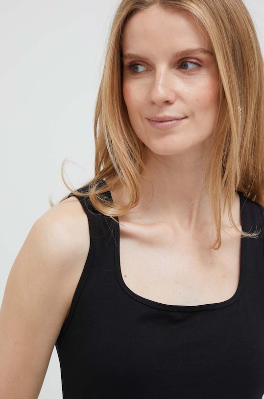 United Colors of Benetton top elasztánnal fekete 3Z1RDH00L.100