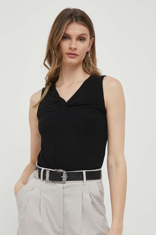 Top United Colors of Benetton με ελαστάν μαύρο 33WHD1041.100