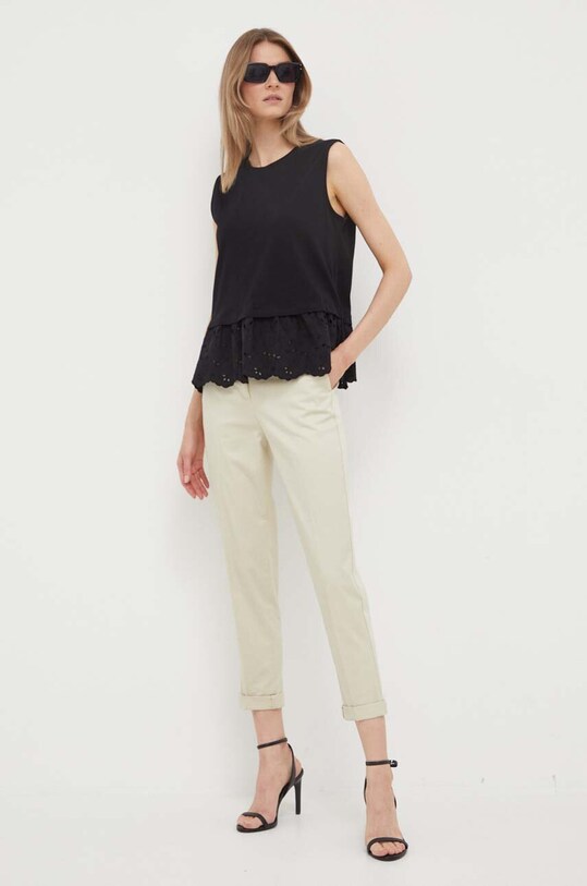 United Colors of Benetton top 3PQYD103Q.100 czarny SS23