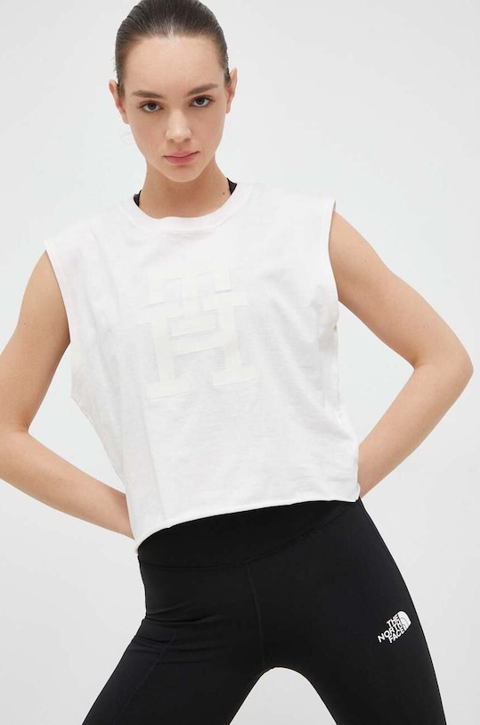 Tommy Hilfiger top nadruk beżowy S10S101672.PPYX