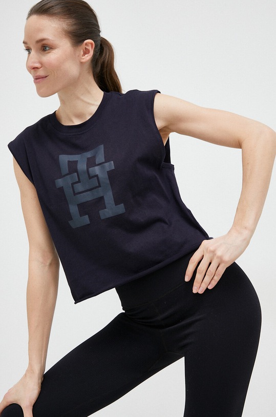 Top Tommy Hilfiger kulatý námořnická modř S10S101672.PPYX