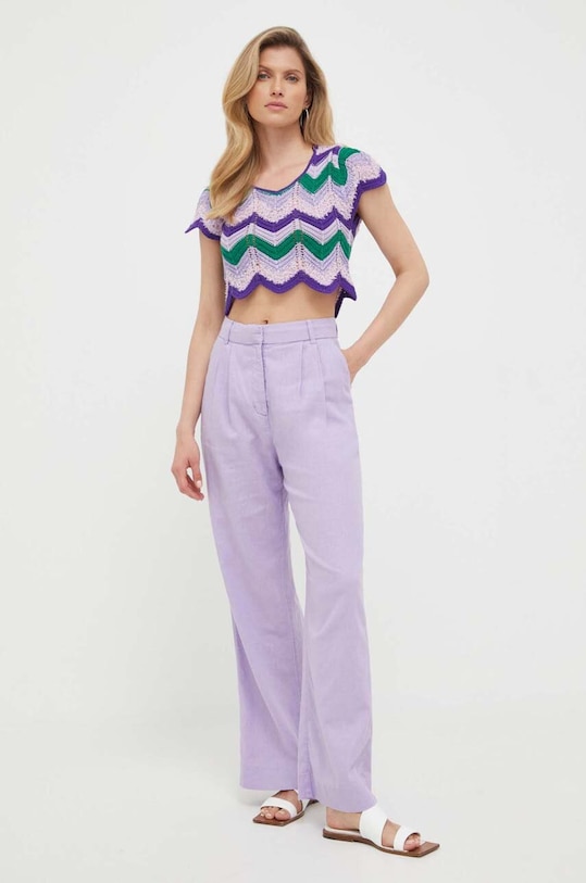 Pinko t-shirt 101171.A0V0 fioletowy SS23