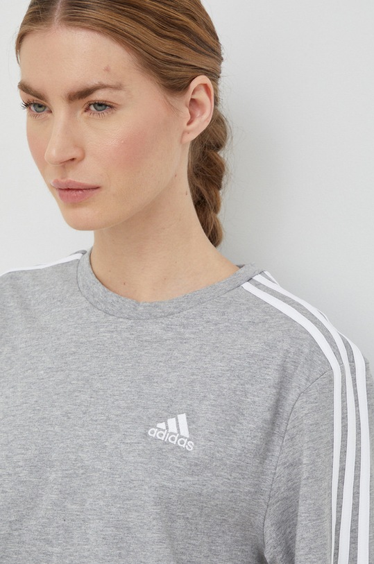 Bavlněné tričko adidas šedá HR4916