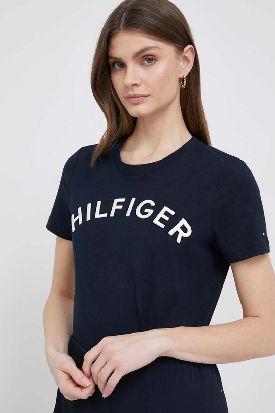 Хлопковая футболка Tommy Hilfiger regular тёмно-синий WW0WW37864.PPYX